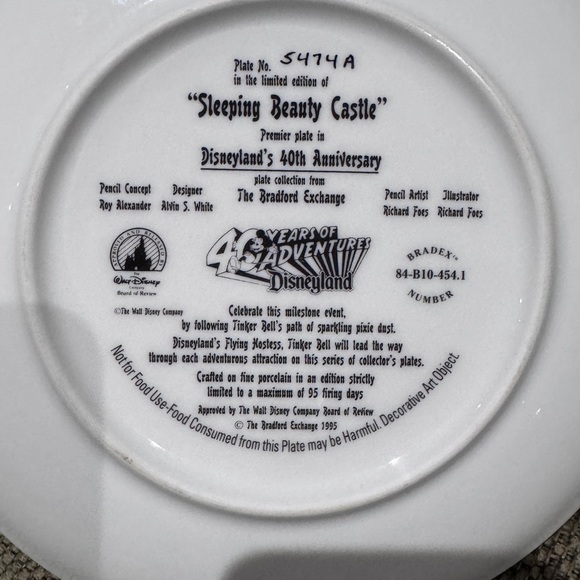 π Vintage 40th Anniversary Disney Commemorative Plate with Mickey and Minnieπ - Picture 6 of 14